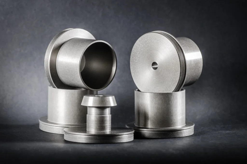 Composants métalliques cylindriques.